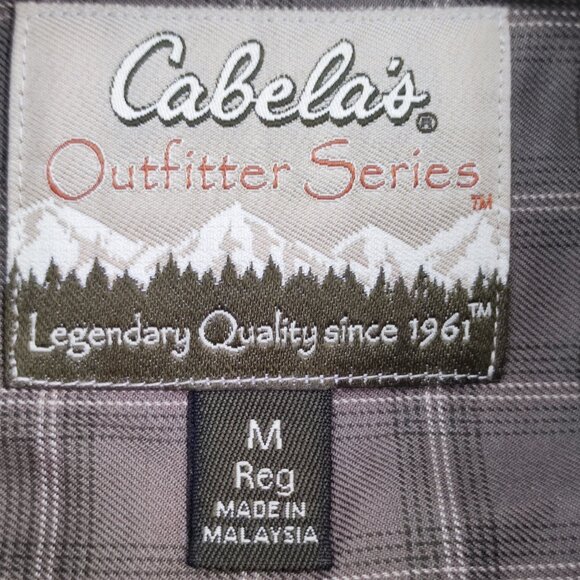 Cabela's Outfitter Series long sleeve button down shirt olive green men's size M - Picture 5 of 9